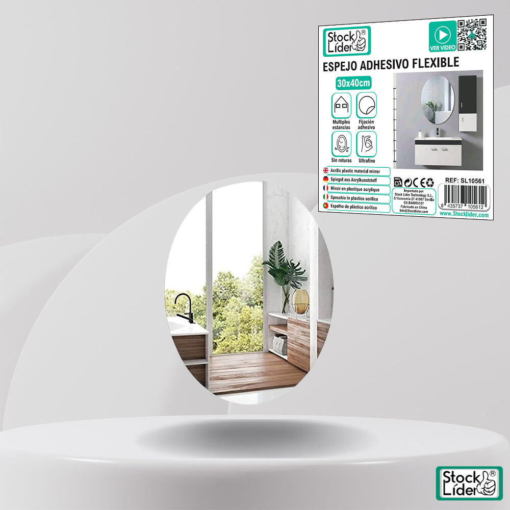 Espejo adhesivo circular flexible