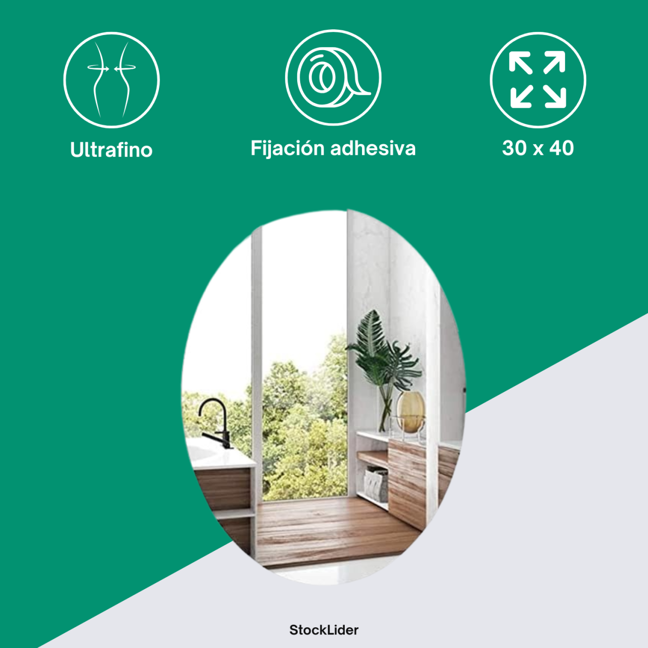 Espejo adhesivo circular flexible